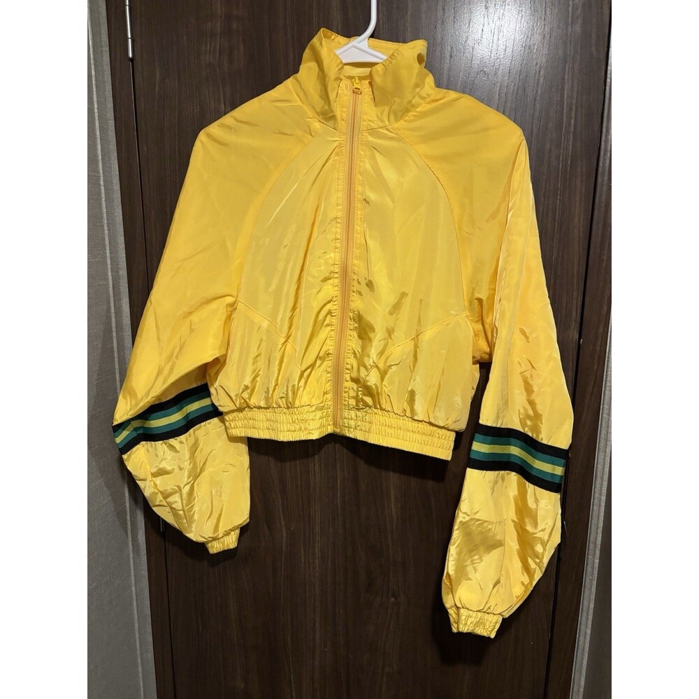 New Look Crop Yellow Full Zip Long Sleeve Jacket Size S